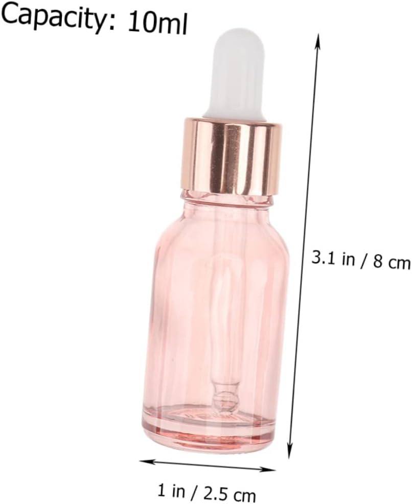 8Pcs Refillable Glass Dropper Bottles for Essential Oils Portable Perfume and Serum Containers for Travel Aromatherapy and DIY Blends
