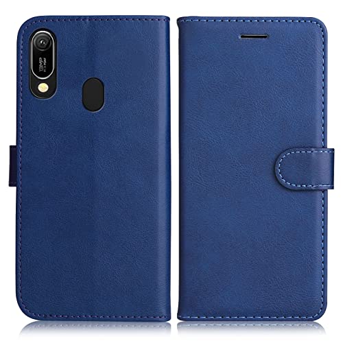 DENDICO Cover per Huawei Y6 2019 / Honor 8A, Premium Portafoglio PU Custodia in PU Pelle, Flip Libro TPU Bumper Caso per Huawei Y6 2019 / Honor 8A, Blu Navy