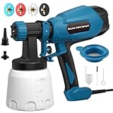 WIBENTL Paint Sprayer, Electric Spray Paint Gun, 3 Modes & 4 Brass Nozzles, with Cleaning & Blowing Joints, Variable Flow Control, for Doors, Fences, Walls, Cabinets, Garden Chairs, Furniture