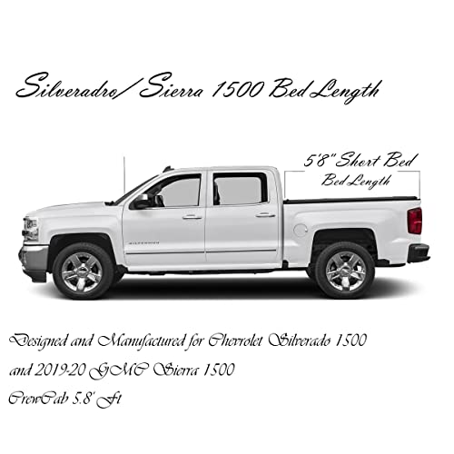 Ratzsdala Liner Black Tuck Rugged Rubbr Tpe Bed Mat Liner For Pick Up 2019-2022 Silerado/Gmc Sierra 1500 Fits Crew Cab With 5.8' Short Bed(Sld-001) #TOP1
