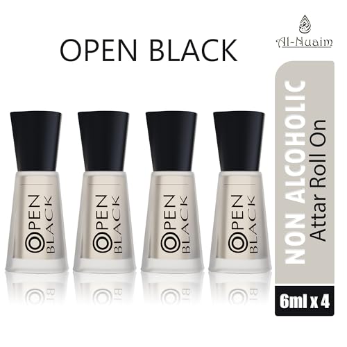 Image of Al-Nuaim Open Black Attar Roll On - 6ml (Pack Of 4) |Luxury Scent with Long Lasting Fragrance For Men & Women