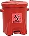 Eagle 943BIO Biohazardous Waste Polyethylene Safety Can with Foot Lever, 6 Gallon Capacity, Red