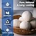 100% New Zealand Wool Dryer Balls – Premium Reusable Natural Fabric Softener – Hypoallergenic, Chemical-Free & Eco-Friendly Laundry Softening – Reduces Drying Time by 30% - 6 Pack