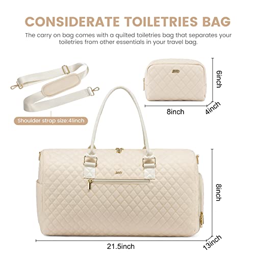 JFFD Travel Duffle Bag, Weekender Bag for Women, Carry on Overnight Bag with Shoe Compartment, Gym Duffel Bag with Wet Pocket, Mommy Hospital Bags for Labor and Delivery - Image 3