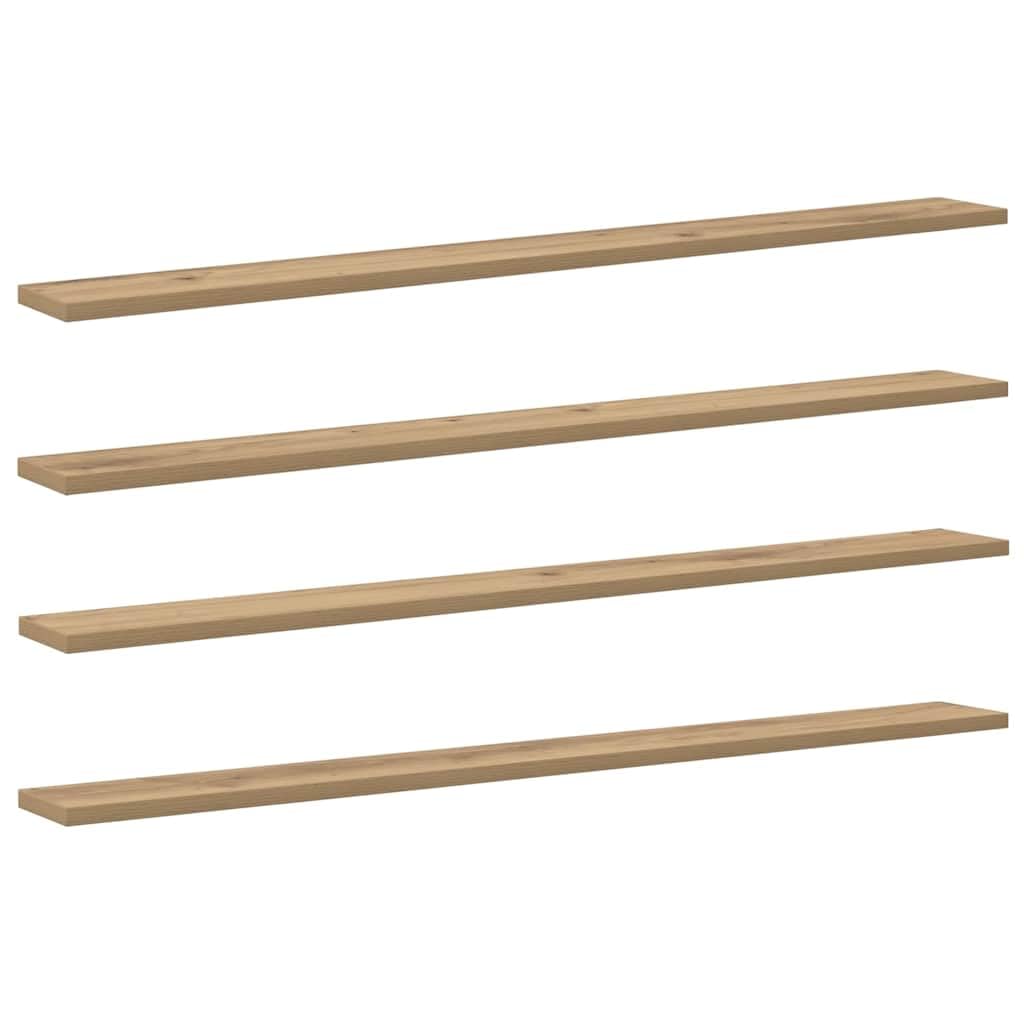4er Set Wandregal Brett Braun 100x10x1,5 cm Holzwerkstoff