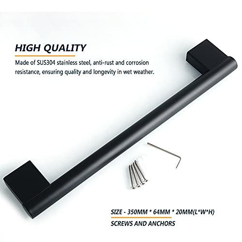 Toallero de 35 cm de acero inoxidable SUS304 negro mate para baño y cocina 4