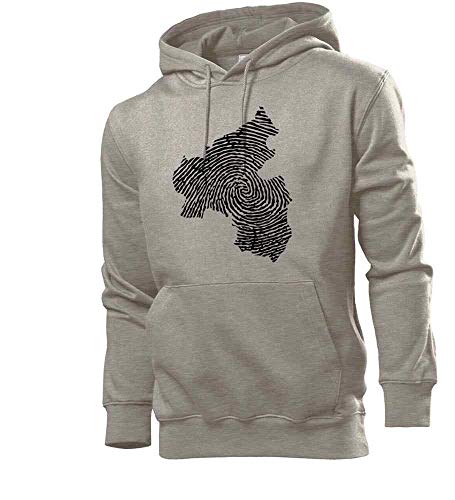 Sweat à capuche homme empreintes digitales gris XL contre le froid