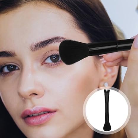 2Pcs Black Nose Contour U-Shaped Makeup Brush for Sculpting and Defining Nose Contour, 2-in-1 Precision Dual Ended Makeup Brush Perfect for Defining Cheek Bones Contouring the Face Contour Brushes
