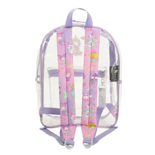 Bioworld Hello Kitty & Friends Character Print 16.5" Clear Glitter Backpack4