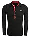 Coofandy Men's Casual Solid Long Sleeve Polo Shirt, XL Black