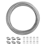10m 2mm Stainless Steel Wire Rope Cable Heavy Duty Rust-Resistant PVC Coated Steel Wire 7x7 Strand Core Metal Cable with Aluminum Crimp Sleeve and Thimble for Outdoor String Garden Fence Picture