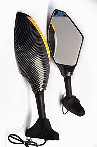 Espejo con señal de giro para Suzuki GSXR Hayabusa intermitente flecha LED