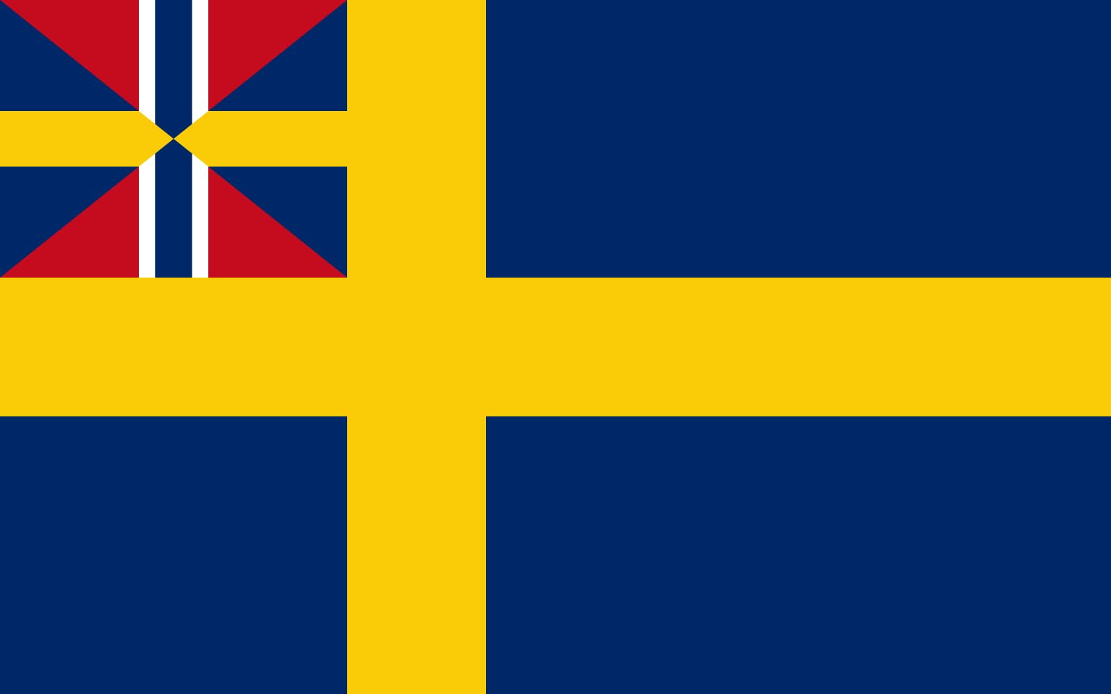 Drapeau Union Suède-Norvège grand format horizontal pour mât extérieur