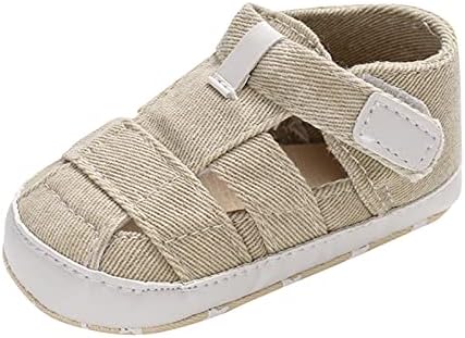XIATANG Infant Baby Girls Boys Sandals Summer Crib Shoes Toddler Pu Cotton Soft Rubber Sole Dress Flats First Walker Shoes (Dark Blue-03#, 9-12Months)