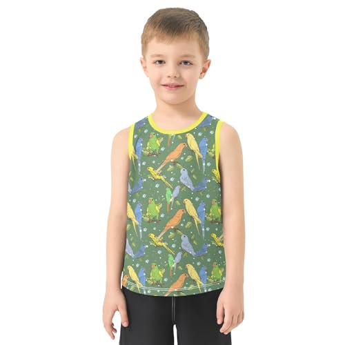 Baby Boys Sleeveless Tank Top Colorful Parrots Toddler Athletic Vest 3-10T2