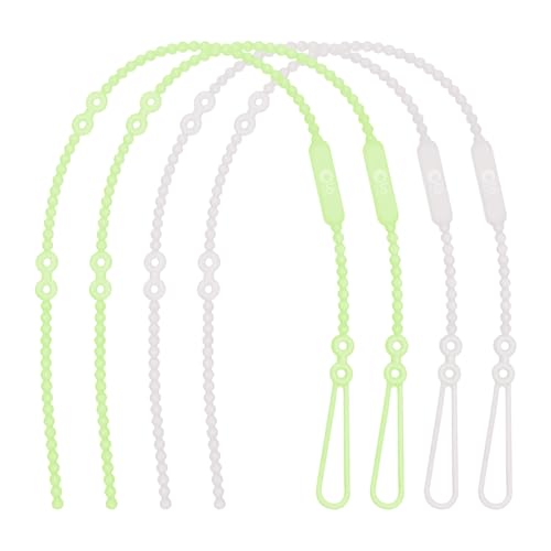 Image of Olababy Silicone Strap for Baby Toys, Teethers, Sippy Cups, Bottles w Handles, Feeding Spoons, High Chairs, Strollers, Car Seats and Travel Essentials (4 Straps, 2 Pearl / 2 Kiwi)