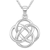 Alexander Castle Solid 925 Sterling Silver Celtic Knot Celtic Pendant Necklace for Women - Celtic Jewellery with 18' Chain & Jewellery Gift Box - 16mm