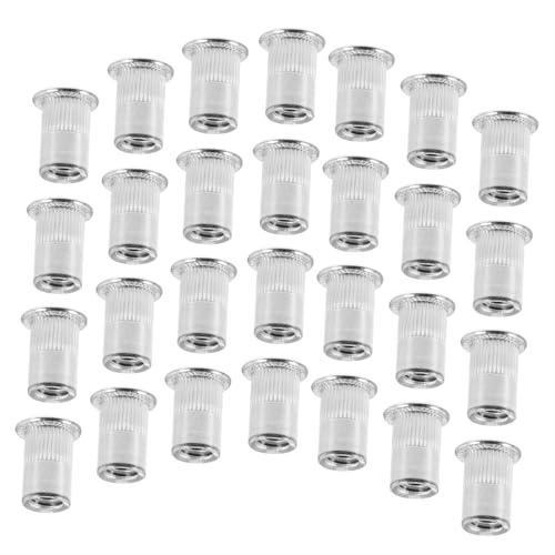 Angoily Stainless Steel Rivet Nuts 120pcs Knurled Round Body Rivets 1/4-20 Nut Rivet Fasteners Metal Rivets for DIY Industrial Home Dec