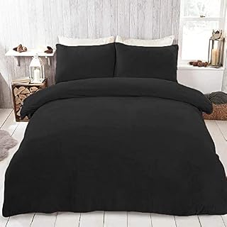 Black Duvet Cover Fleece Reversible Duvet Cover Soft Microfiber Bedding with 2 Pillowcases 200x200cm