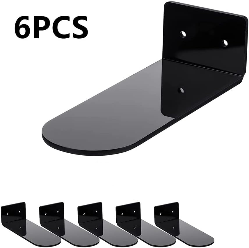 6 Pack Floating Shoe Shelves,Black Acrylic Wall Mounted Shoe Display Shelves,for Display Collectible Shoe&Sneaker