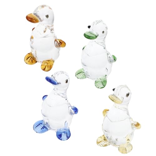 WEKADRIN Figurines en Cristal d'animaux De Bureau, Décoration De Bureau, Lot De 4 Statuettes en Cristal, Décor Intérieur Et Jardin