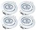 Produktbild greenandco® LED Einbaustrahler weiß CRI 97+ 4er Pack 5W (=28W) 300lm flach schwenkbar warmweiß flimmerfrei nicht dimmbar inklusive Anschlussbox, 2 Jahre Garantie