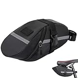 Garantie d'étanchéité: conduisez en toute confiance que cette sacoche de selle de vélo de montagne dispose d'une forte étanchéité. Le matériau robuste et durable garantit que vos articles sont protégés de la pluie, de la boue et de la poussière.