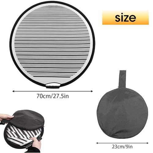 Eulihent Dellenreflektorboard 70 cm Dellensegel Ausbeulwerkzeug Faltbares Gestreiftes Reflektor Auto Dellenreflektor mit Tasche Dellenspiegel für Fix Karosserie Tür Kratzer