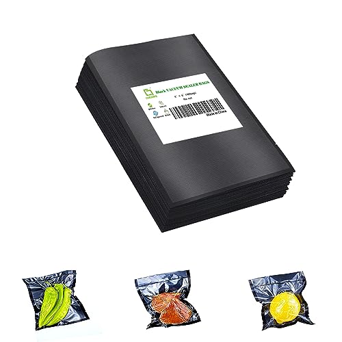CANLENPK - Bolsas selladoras al vacío pequeñas de 10 x 15 cm, parte trasera negra y frontal transparente, bolsa de almacenamiento de alimentos, sellado de comida, aperitivos, frutos secos, hervir