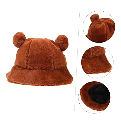 SAFIGLE Fashionable Little Bear Ear Plush Hat for Women and Girls Warm Cap for Outdoor Use Cute and Stylish Design for Daily Wear for Parties and Cold Weather Brown4