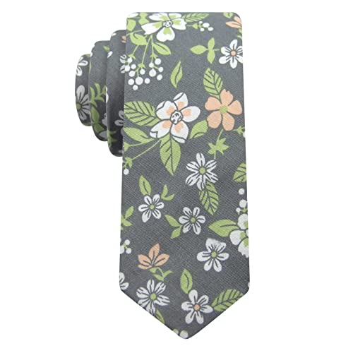 Image of Mantieqingway Floral Ties for Men Skinny Cotton Tie Flower Necktie