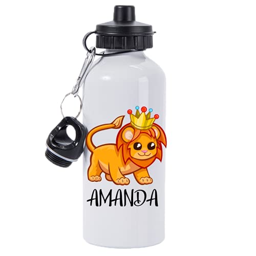 Pickhut Personalised Lion Water Bottle 500ml Back to School Gift for Kids