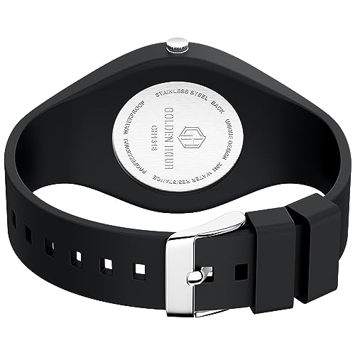 GOLDEN HOUR Analog Unisex Watches Waterproof Sports Digital Ladies Watches for Men, Nurse Medical Professionals, Students, Boys, Girls - Time Glowing Easy to Read Dial, Silicone Strap Womens Watch