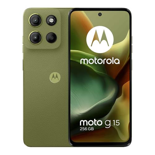 Motorola Moto G15 4G LTE (XT2521-2) 4+256GB Dual Sim | GSM Unlocked | International Model | for T-Mobile, Metro PCS, Mint & Tello - (Green)
