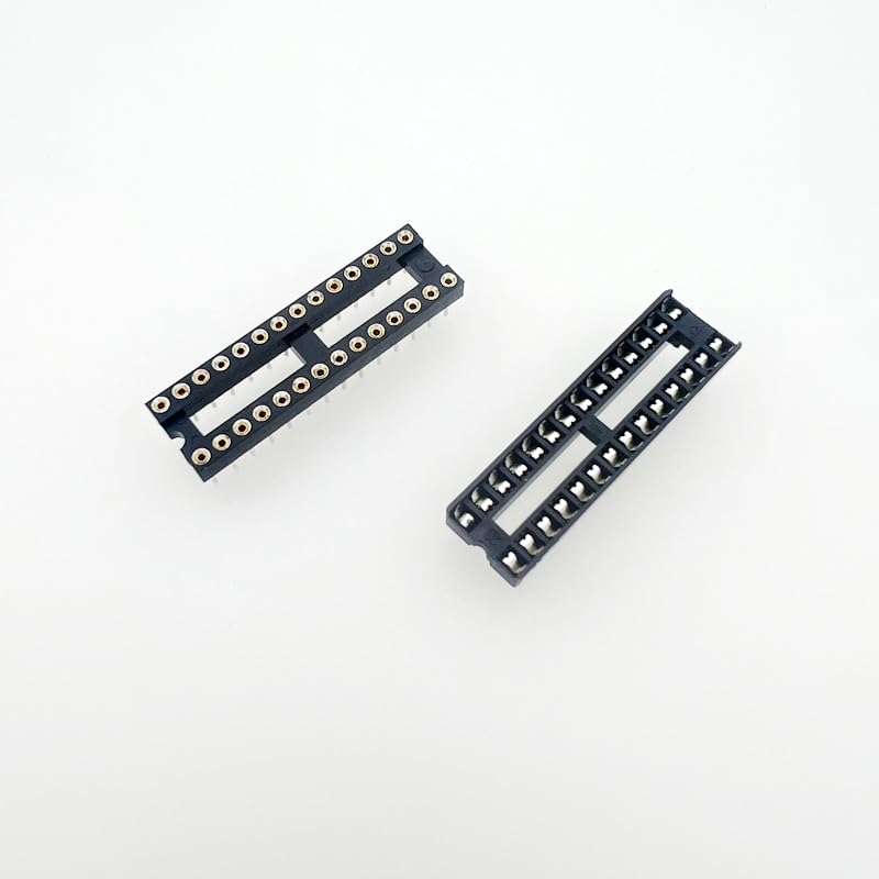elpart One Tube IC Sockets Round 2.54MM DIP8 DIP14 DIP16 DIP40 Pins Connector DIP Socket 6 8 14 16 18 20 22 24 28 32 40 42 48 Pin Wide - #elPart2332038 (Color: Round Hole/Pins: 42P(11 pcs))