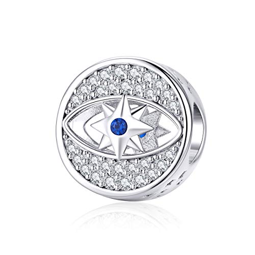 Accessoires de bijouterie en argent 925, breloques perles rondes en forme d'étoile pour femme