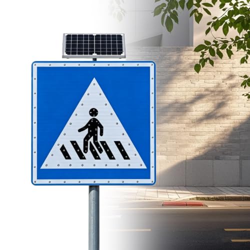 Señal de Cruce Peatonal Solar IP65 para Evitar Accidentes en Almacenes