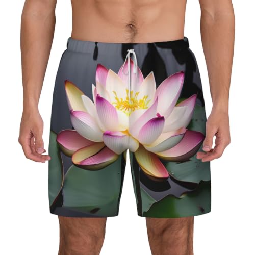 Short de bain homme respirant à motif lotus : passez de la plage aux activités de plein air