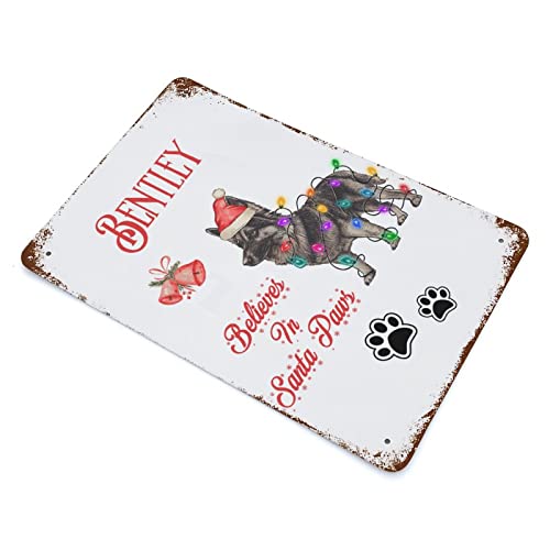 Wodevor Believe in Santa Paw Vintage Metal Tin Sign #TOP27
