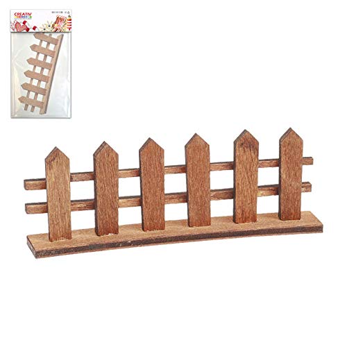CREATIV DISCOUNT Miniatur- Zaun, 8,5 x 3cm, braun