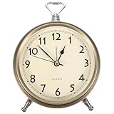Horloge de table en métal - fabriquée en matériau, avec un travail exquis et un réveil délicat