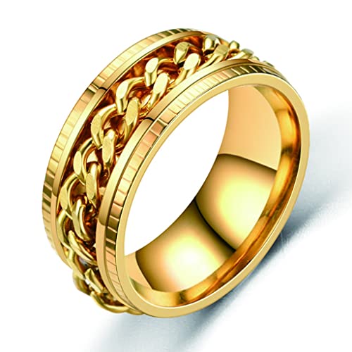 Bague motard homme WYPAN pour look punk rock et soirées concerts anneau acier or rotatif