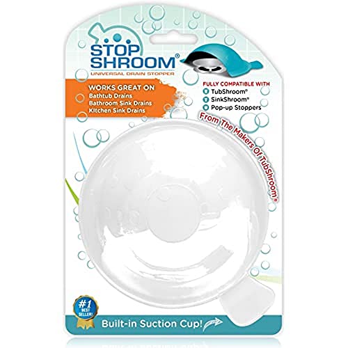Image of StopShroom The Ultimate Universal Drain Stopper Plug for Bathtub, Bathroom, and Kitchen Sink Drains (White)