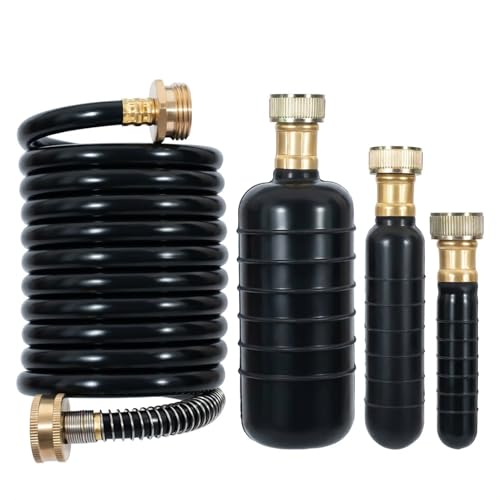 Drain Bladder Kit for Clogged Drains, Drain Unclogger Tool with 10FT Retractable Hose – Includes Shut-Off Valve & Brass Faucet Adapter – Drain King Alternative for 1" to 6" Pipes (Sink, Shower, Pool)
