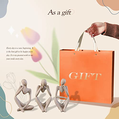 Umyth Thinker Statues Set Of 3, Sandstone Resin Thinker Statue Ornaments, Abstract Style Sculpture Statue Collectible Figurines For Home Decor/Office/Bookshelf/Desktop/Decorations #TOP5