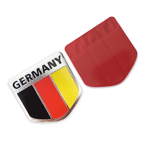 Image of Aluminium German Flag Sticker Decal for Car, Truck, Motorcycle, 1.97 inch (German)