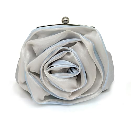 Pahajim Clutch Abendtasche Damen Satin Blumen Brauttasche Elegante Umhängetasche Tasche Klein...