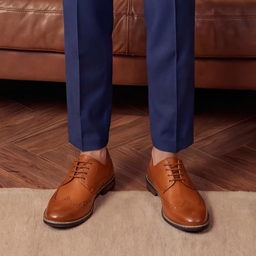 Image of Men Dress Shoes Formal Lace Up Latex Insole Oxford Business Wedding Leather Derby Shoe
