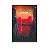 City Car Bridge Futurismus Cyberpunk Sci-Fi Poster Dekorative Malerei Leinwand Wandkunst Wohnzimmer Poster Schlafzimmer Malerei 60 × 90 cm