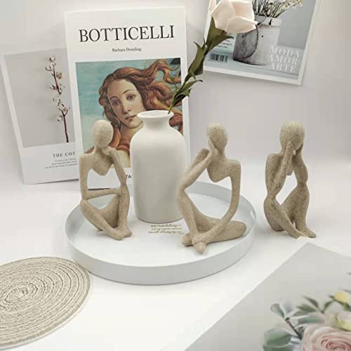 Home Bei Small Thinker Statue Sandstone Resin Abstract Character Sculptures Neutral Home Decor Collectible Figurines Modern Home Living Room Office Shelf Desktop Bookshelf Table Decoration Set Of 3 #TOP2